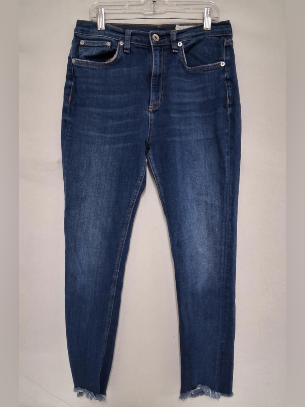 Rag & Bone dark blue high rise skinny in size 28